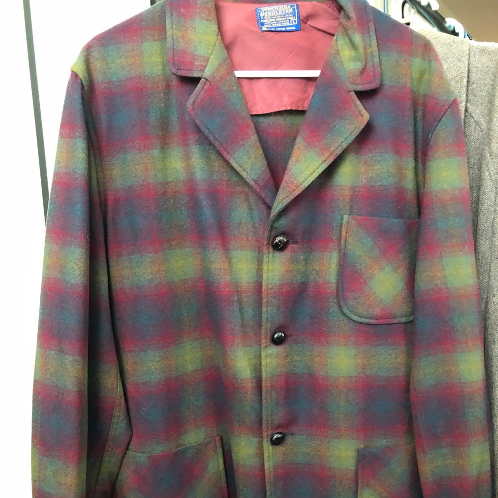 Pendleton Vintage Wool Jacket Blazer Plaid 70's L